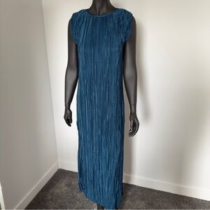 Sincerely Jules Pleated Midi Dress Teal Blue Size M
